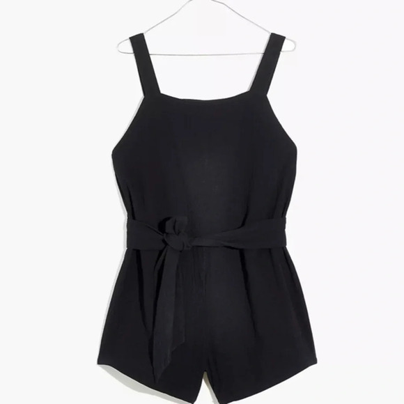 New Madewell Lightestspun Tie Waist Cover Up Romper - Picture 2 of 10